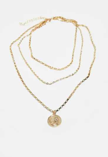 Urban Classics Γυναικείο Τριπλό Επιχρυσωμένο Κολιέ Layering Amulet