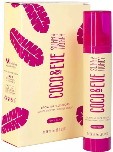 Coco & Eve Bronzing Drops Self Tanning Face Lotion Medium 30ml