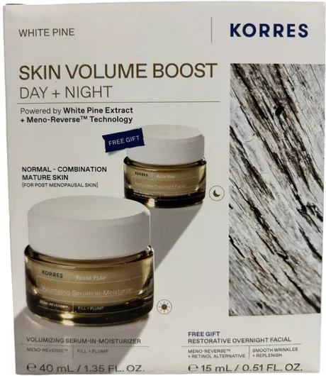 Korres White Pine Skin Volume Boost Day + Night Set για Ενυδάτωση 2τμχ