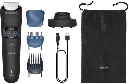 Philips Beardtrimmer 5000 Σετ Κουρευτικής Μηχανής Επαναφορτιζόμενης Μαύρο BT5780/15