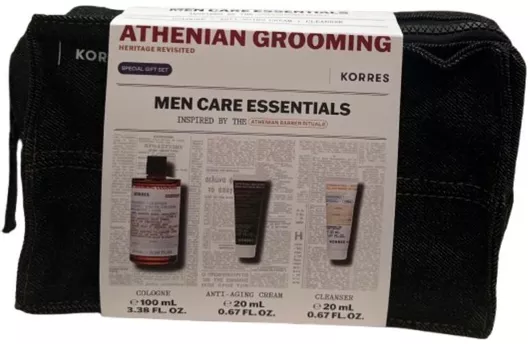 Korres Athenian Grooming Men Care Essentials Σετ Περιποίησης για Καθαρισμό Προσώπου 4τμχ