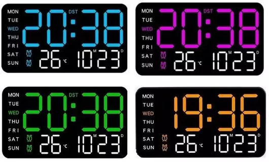 Ψηφιακό Μαύρο Ρολόι Τοίχου