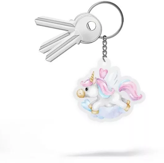 Rainbow Unicorn Μπρελόκ 7x6cm