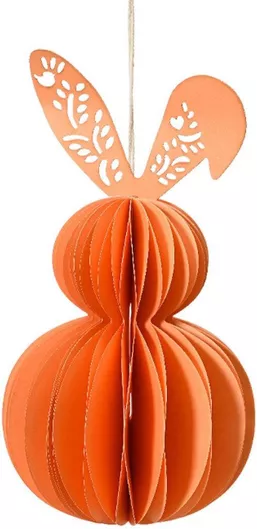 Λαγουδάκι Κρεμαστό Πορτοκαλί από Οικολογικό Χαρτί 20x20x38cm Μονόχρωμο Kaeming