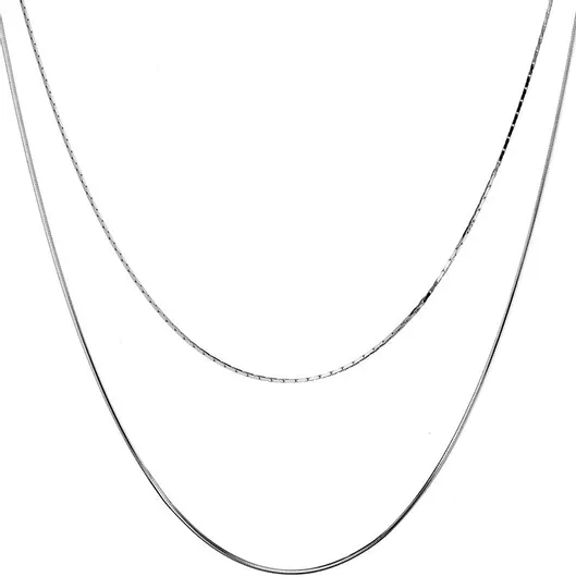 Oxzen Ασημί Αλυσίδα Λαιμού 45cm
