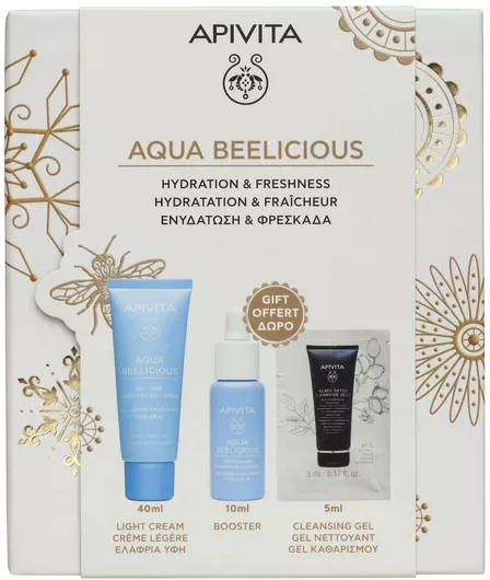 Apivita Aqua Beelicious Σετ Περιποίησης Ενυδάτωσης & Καθαρισμού Προσώπου Ελαφριάς Υφής 3 τεμαχίων