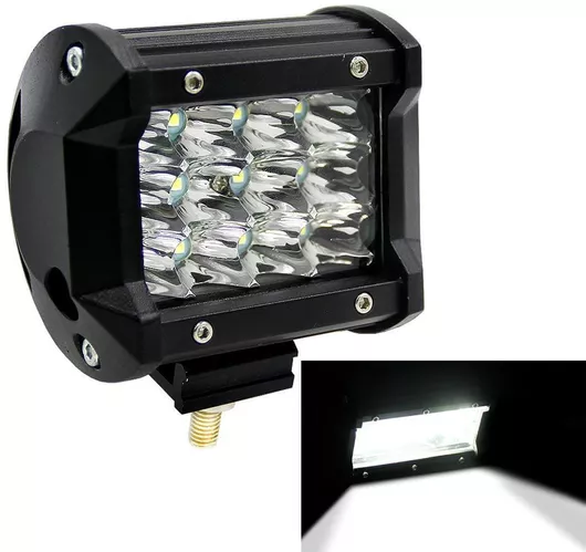 4 Inch 3-Row LED Light Bar, 9W 6000K 5500LM Off-Road Roof Spotlight, IP67 Waterproof Condenser Searchlight, DC 10-48V White Work Lights for Car/Truck