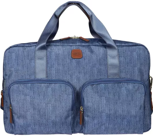 Bric's Milano Σακ Βουαγιάζ Μπλε Υφασμάτινο 46x22x24cm