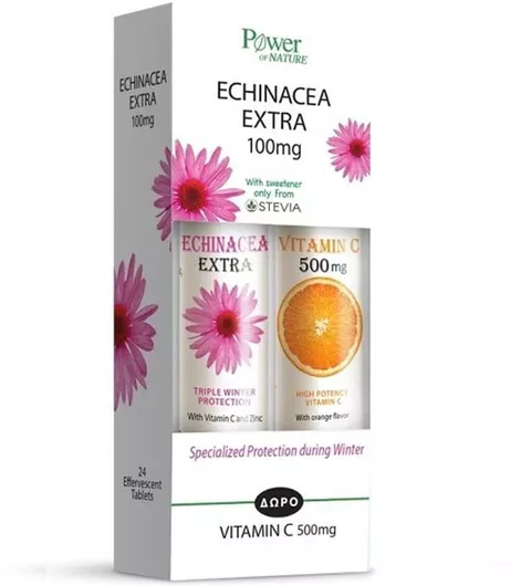 Power Health Echinacea Extra & Vitamin C 100mg - Συμπλήρωμα για Ενίσχυση Ανοσοποιητικού, 40 Αναβράζοντα Δισκία
