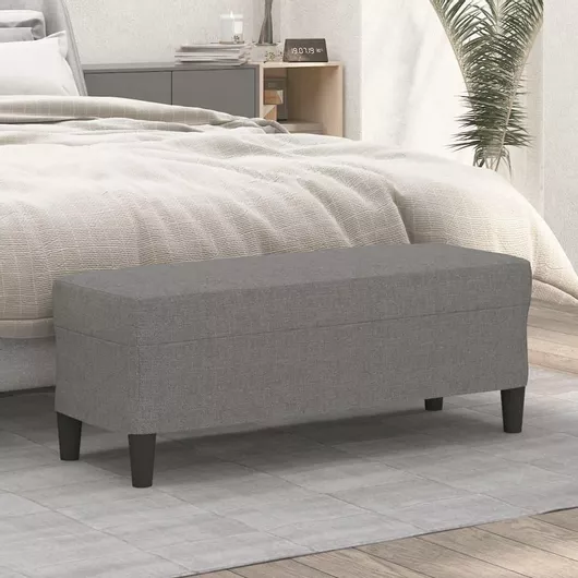 Σκαμπό Ταμπουρέ Κρεβάτι με Ύφασμα Σκούρο Γκρι 100x35x41cm