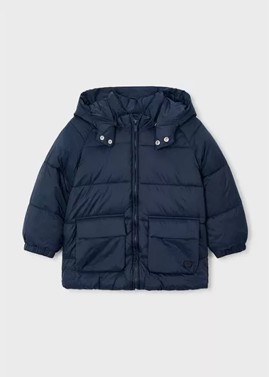 Παιδικό Καπιτονέ Μπουφάν με Κουκούλα Navy Blue