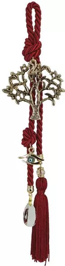 Marhome Κρεμαστό Γούρι Δεντράκι Κόκκινο Κρύσταλλο 30cm