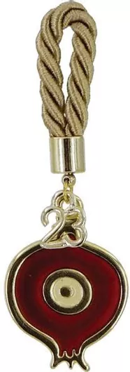 Marhome Κρεμαστό Γούρι Ρόδι Κόκκινο 11cm