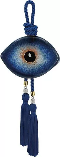 Marhome Κρεμαστό Γούρι Μάτι από Γυαλί Μπλε 30cm