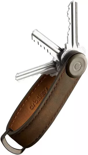 Orbitkey Key Organiser - Crazy Horse Oak Brown / Brown