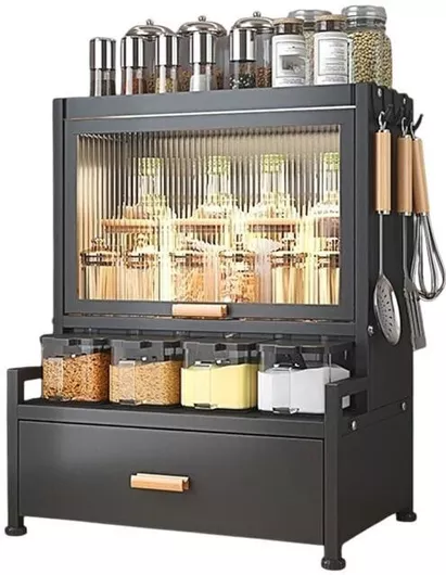 Ραφιέρα Κουζίνας Πλαστική Μαύρο