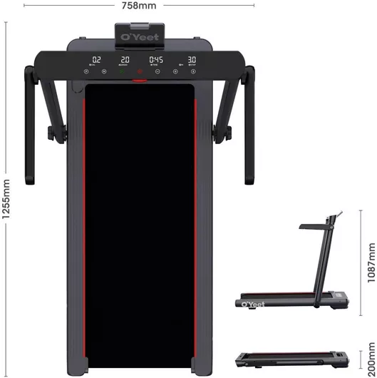 O'Yeet Treadmill and Walking Pad in One Ηλεκτρικός Αναδιπλούμενος Διάδρομος Γυμναστικής 3hp για Χρήστη έως 130kg