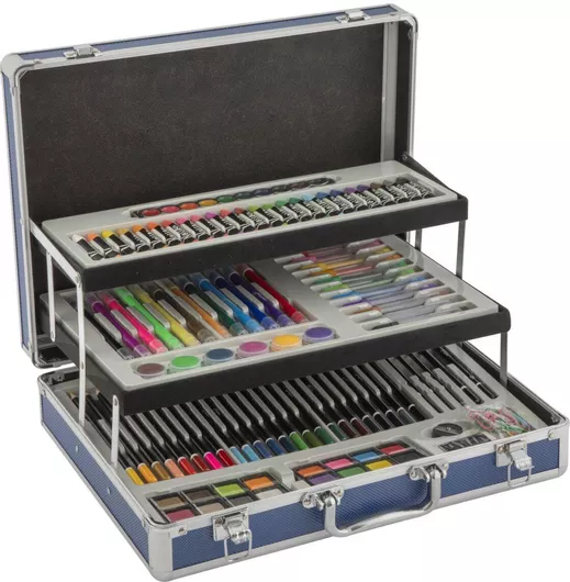 Nassau Art Set 140 Pcs In Metal Box Dark Blue Ar0969/ge