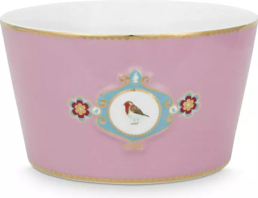PiP Studio Love Birds Μπωλ Σερβιρίσματος από Πορσελάνη Ροζ με Διάμετρο 15cm