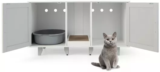 Costway Πολυλειτουργικό Έπιπλο Γάτας Κρυφή Τουαλέτα Ξύστρα Ιδανικό Τηλεοράσεις Έως 50 Ιντσών Pv10040gr