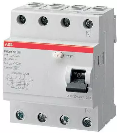 Abb FH204AC-25/0.3 Ρελέ Ράγας Διαρροής 25A Τετραπολικό με Τάση 400V 41942