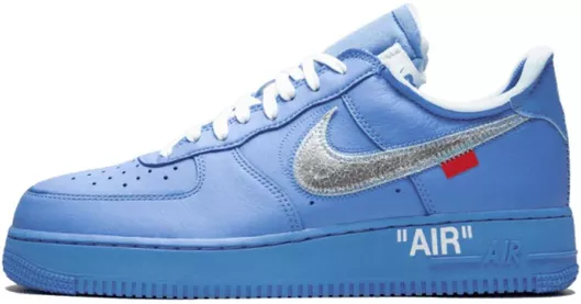 Nike Air Force 1 Low Off-White Ανδρικά Sneakers University Blue / Metallic Silver / White