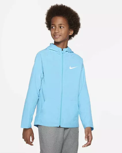 Nike Παιδικό Αθλητικό Μπουφάν Κοντό με Κουκούλα Μπλε