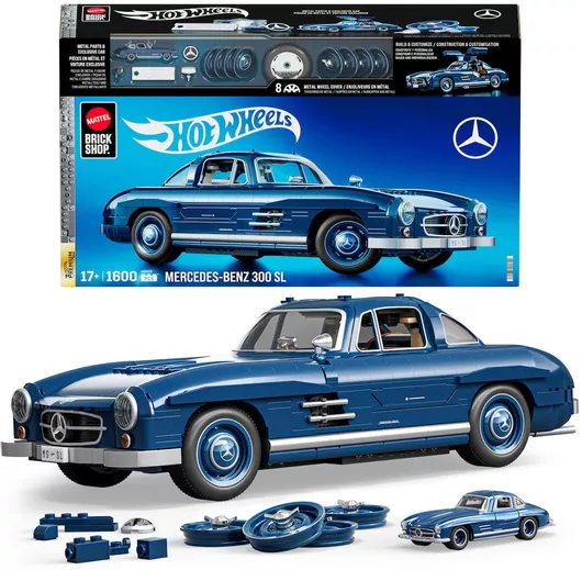 Mattel Brick Shop Τουβλάκια Hot Wheels Premium Mercedes-Benz 300SL για 18+ Ετών 1600τμχ