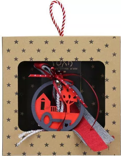 Synchronia Γούρι Γκρι από Ξύλο 17.5x18cm