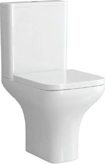 Λεκάνη Τουαλέτας Karag Amfipolis Δαπέδου Rimless με Καζανάκι με Κάλυμμα Soft Close Λευκό