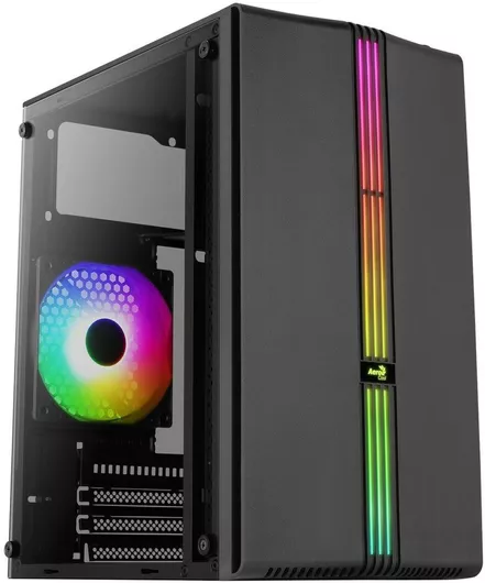 Gaming Κουτί Υπολογιστή Aerocool Evo Mini Mini Tower με Πλαϊνό Παράθυρο & RGB Φωτισμό Μαύρο