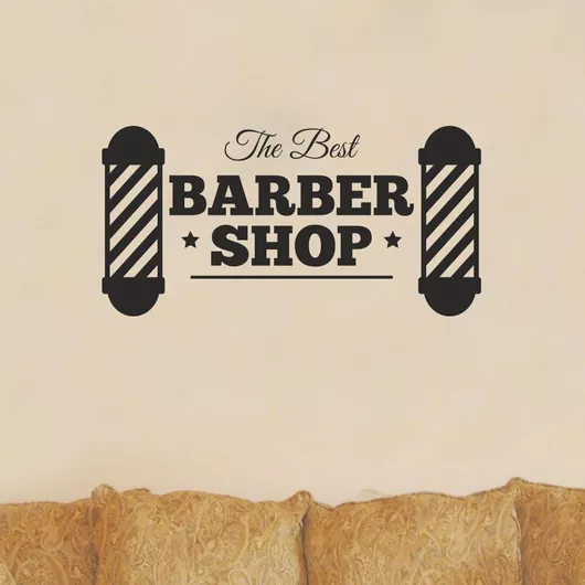 Αυτοκόλλητο Τοίχου Best Barber Shop 100cm X 50cm