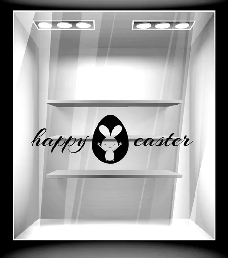 Αυτοκόλλητο Βιτρίνας Πασχαλινό 107 100cm X 29cm