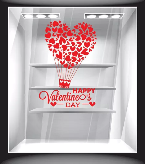 Orafol Αυτοκόλλητο Βιτρίνας Αγίου Βαλεντίνου Μπλε VAL 10011-251 1τμχ