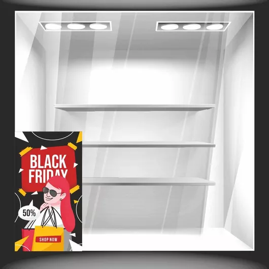 Orafol Αυτοκόλλητο Βιτρίνας Εκπτώσεων 30x53cm Μαύρο BF 12013 1τμχ