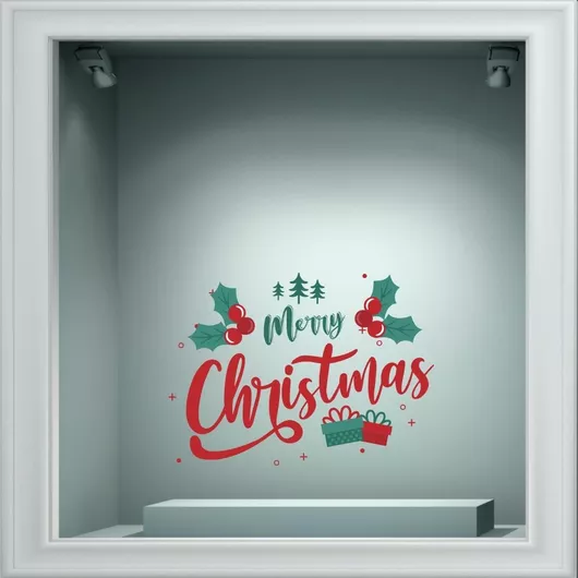 Χριστουγεννιάτικο Αυτοκόλλητο Merry Christmas 80cm X 58cm