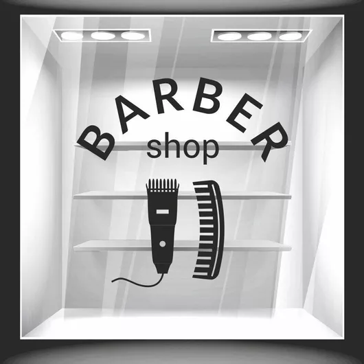 Αυτοκόλλητο Βιτρίνας Barber Shop 4 50cm X 50cm