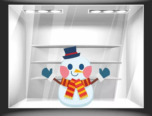 Χριστουγεννιάτικο Αυτοκόλλητο Χιονάνθρωπος 120cm X 110cm