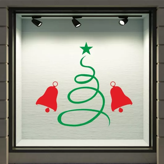 Χριστουγεννιάτικο Αυτοκόλλητο Χριστουγεννιάτικο Δέντρο 2 50cm X 44cm