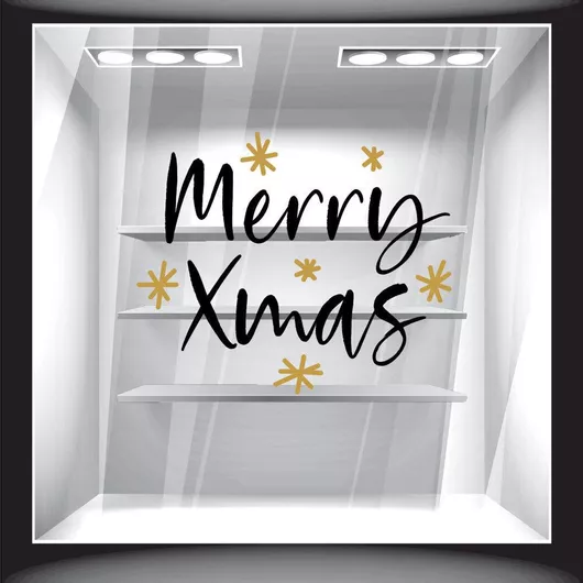 Χριστουγεννιάτικο Αυτοκόλλητο Merry Xmas 100cm X 75cm