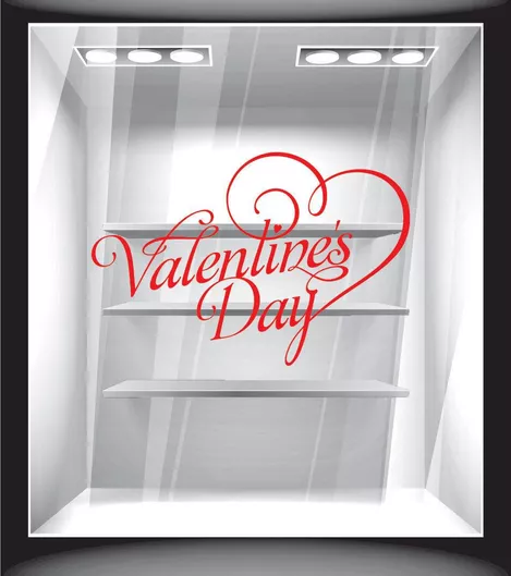 Orafol Αυτοκόλλητο Βιτρίνας Αγίου Βαλεντίνου Κόκκινο VAL 10004-244 1τμχ