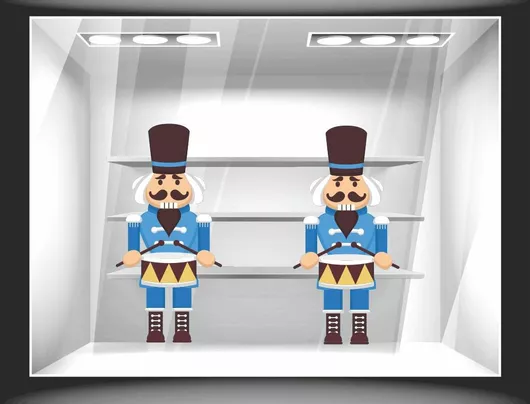 Χριστουγεννιάτικο Αυτοκόλλητο Χριστουγεννιάτικοι Καρυοθραύστες 2 Καρυοθραύστες Σετ 120cm X 120cm