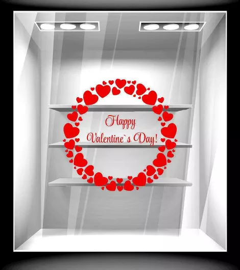 Orafol Αυτοκόλλητο Βιτρίνας Αγίου Βαλεντίνου Ασημί VAL 10153-249 1τμχ