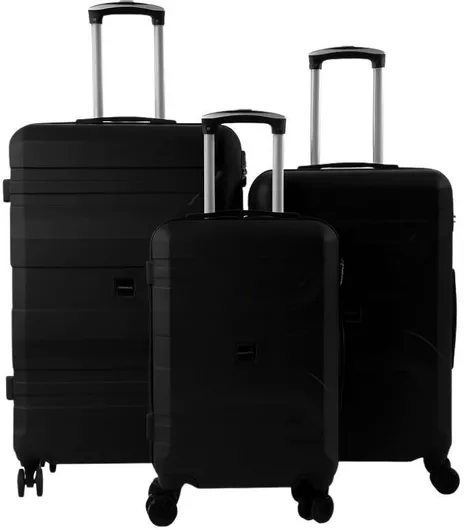 Σετ Βαλίτσες Μαύρο με 4 Ρόδες Σετ 3τμχ