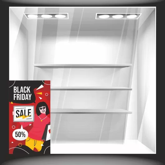 Orafol Αυτοκόλλητο Βιτρίνας Εκπτώσεων 30x53cm Μαύρο BF 12012 1τμχ