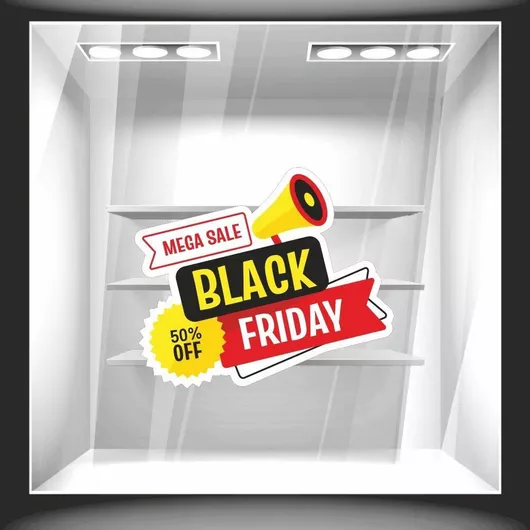 Αυτοκόλλητο Εκπτώσεων Black Friday 94 50cm X 43cm