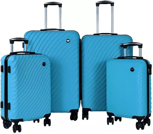 Σετ Βαλίτσες Γαλάζιο με 4 Ρόδες Σετ 4τμχ