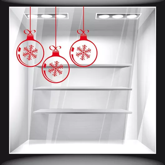 Χριστουγεννιάτικο Αυτοκόλλητο Μπάλες Στολίδια 6 50cm X 50cm