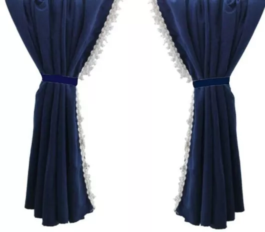 Σετ Βελούδινες Κουρτίνες 2 Τεμαχίων για Volvo Scania Daf Mercedes Man Iveco Renault - Μπλε