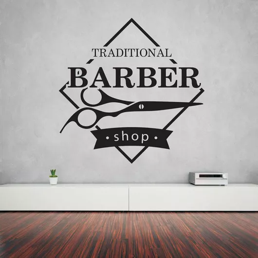 Αυτοκόλλητο Τοίχου Traditional Barber Shop 01 60cm X 60cm